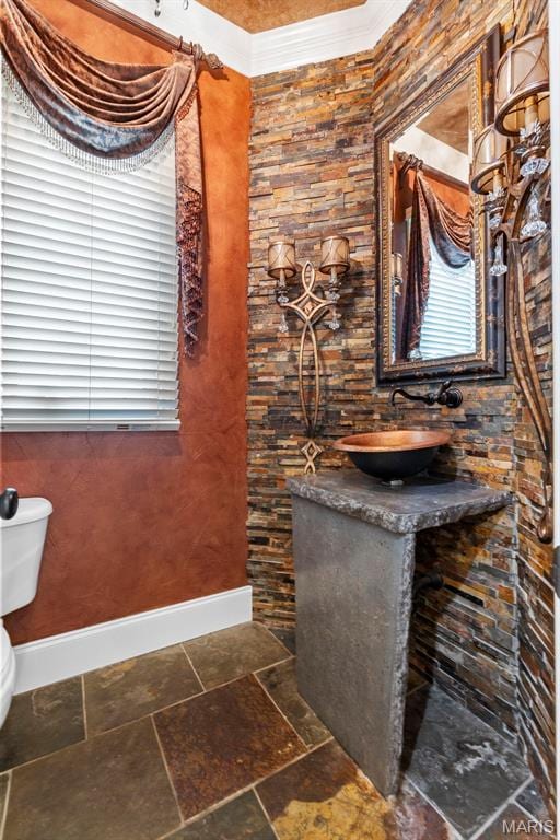3046 Beaver Creek Cpe, Girardeau, MO 63701 - half bath with a sink and stone finish flooring