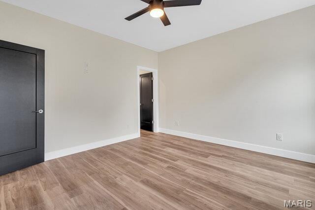 410 Roosevelt, Warrenton, MO 63383 - spare room featuring ceiling fan and light wood-style flooring