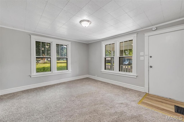 1323 Fairview Ave, University City, MO 63130 - carpeted spare room featuring healthy amount of natural light, crown molding, and baseboards