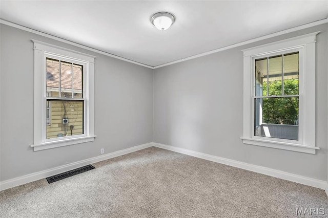 1323 Fairview Ave, University City, MO 63130 - carpeted spare room featuring healthy amount of natural light, ornamental molding, and baseboards