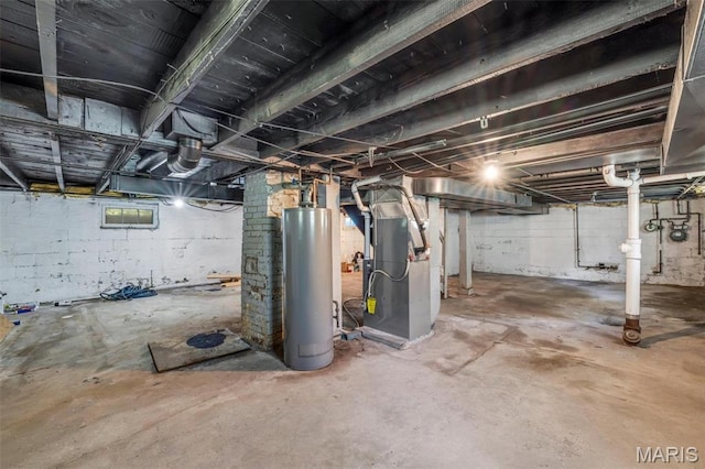 1323 Fairview Ave, University City, MO 63130 - below grade area with gas water heater, heating unit, and gas meter