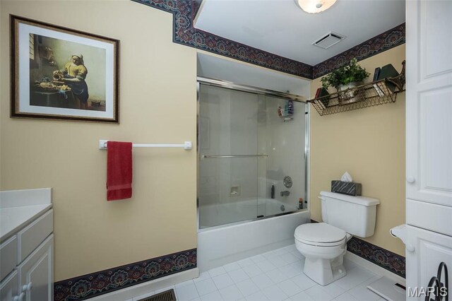 1417 Wheatfield Ln, Saint Albans, MO 63073 - full bathroom with vanity, shower / bath combination with glass door, and tile patterned floors