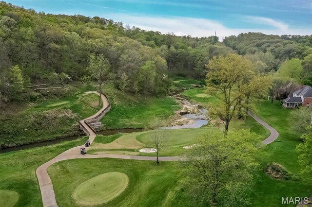 1417 Wheatfield Ln, Saint Albans, MO 63073 - surrounding community with view of golf course, a view of trees, and a water view