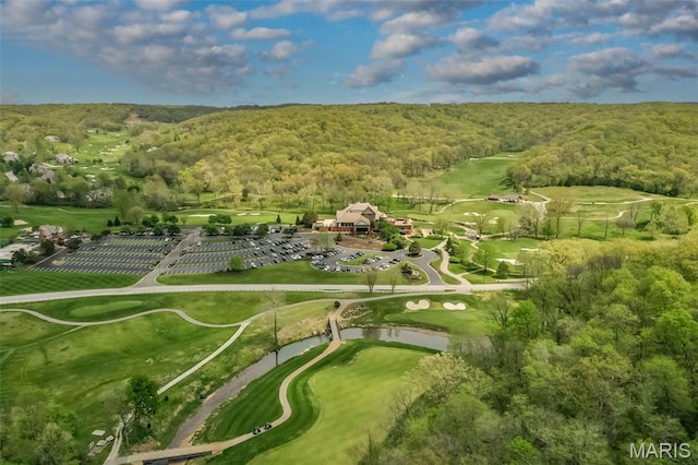 1417 Wheatfield Ln, Saint Albans, MO 63073 - aerial overview of property's location with a heavily wooded area and a large body of water