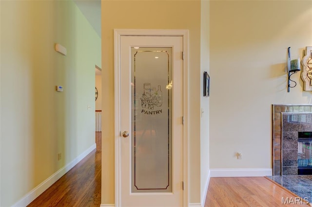 4485 Killdeer Dr, Augusta, MO 63332 - hall featuring wood finished floors and baseboards