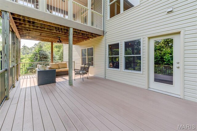 4485 Killdeer Dr, Augusta, MO 63332 - wooden deck with an outdoor living space