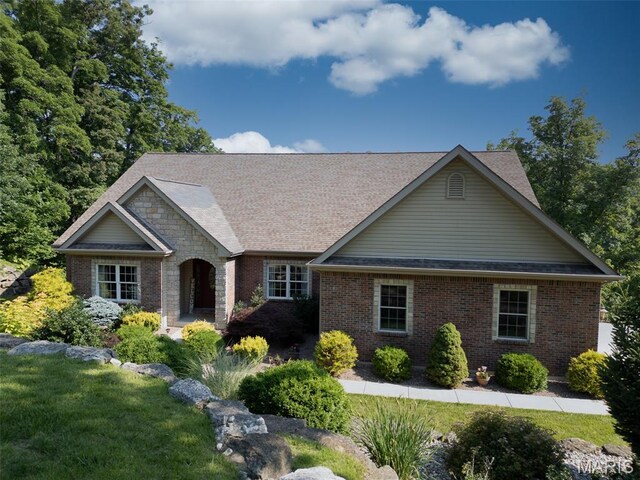 4485 Killdeer Dr, Augusta, MO 63332 - view of front of property featuring brick siding and roof with shingles
