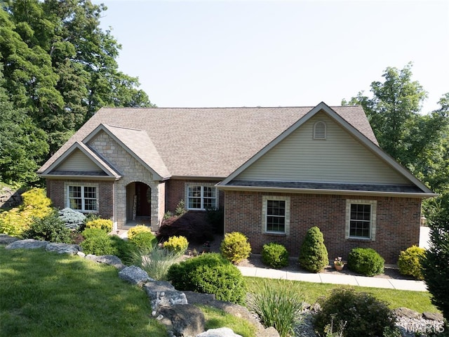 4485 Killdeer Dr, Augusta, MO 63332 - view of front of home with brick siding and roof with shingles