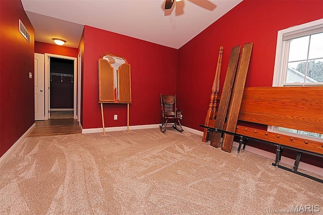 103 Redwood Ct Unit A, Park Hills, MO 63601 - unfurnished room with carpet flooring, ceiling fan, and vaulted ceiling