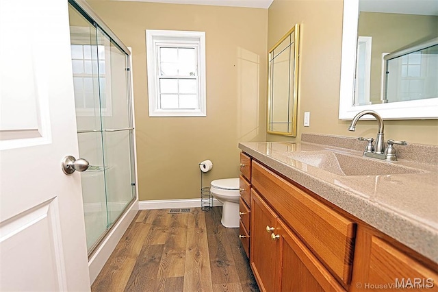 103 Redwood Ct Unit A, Park Hills, MO 63601 - bathroom featuring vanity, a shower with shower door, and wood finished floors