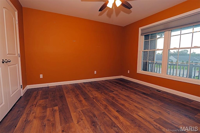 103 Redwood Ct Unit A, Park Hills, MO 63601 - empty room featuring a ceiling fan and dark wood-style flooring