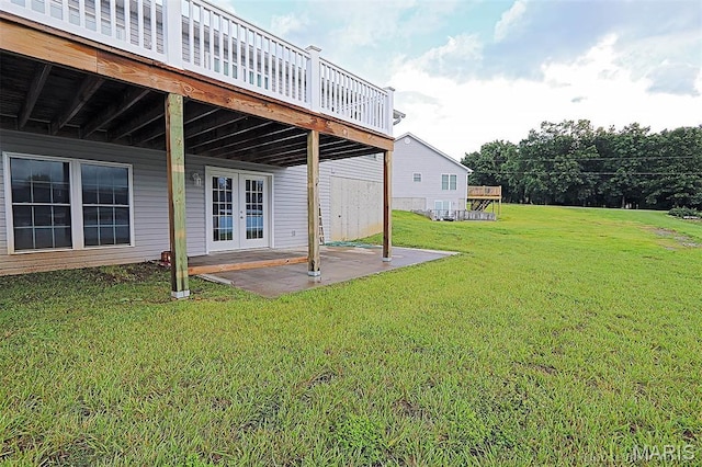 103 Redwood Ct Unit A, Park Hills, MO 63601 - view of grassy yard featuring a patio, a deck, and french doors