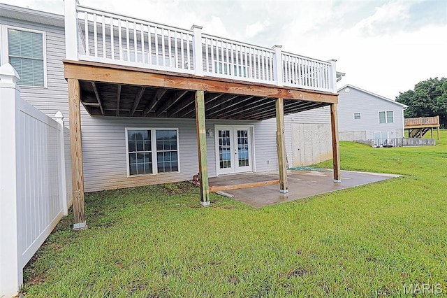 103 Redwood Ct Unit A, Park Hills, MO 63601 - back of house featuring a patio area, a yard, a deck, and french doors