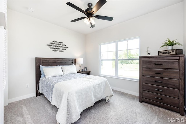125 Chickasaw Ln, Ofallon, IL 62269 - bedroom with light colored carpet and a ceiling fan