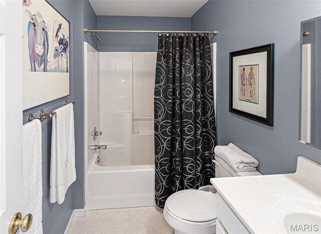 643 Titan Dr, Ofallon, IL 62269 - bathroom with vanity and shower / tub combo with curtain