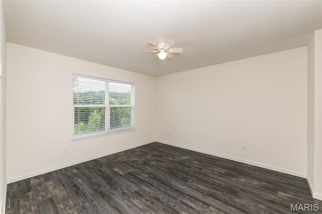 17458 Wyman Ridge Dr, Eureka, MO 63025 - empty room featuring dark wood-type flooring and ceiling fan
