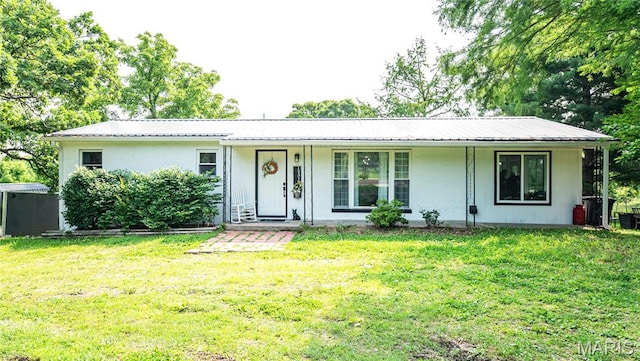 12310 State Route Hh, Rolla, MO 65401 - ranch-style house featuring a front yard, metal roof, and a porch