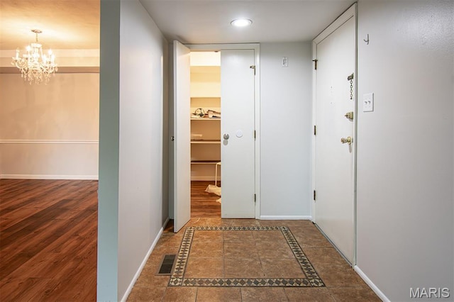 10344 Forest Brook Ln Unit C, Saint Louis, MO 63146 - hall with a chandelier and recessed lighting