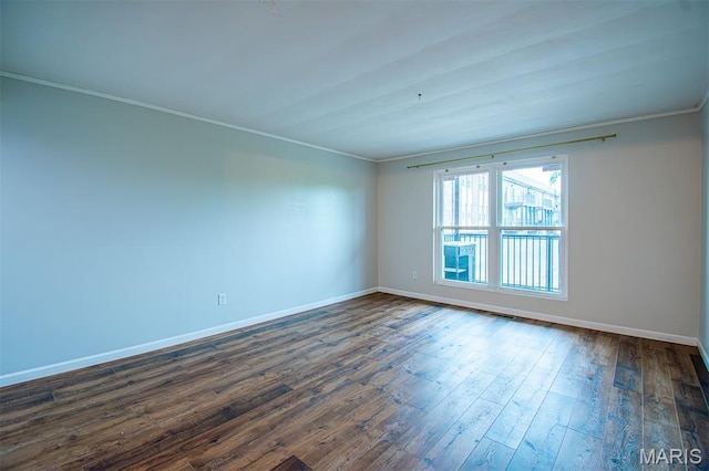 10344 Forest Brook Ln Unit C, Saint Louis, MO 63146 - empty room with ornamental molding and dark wood-type flooring