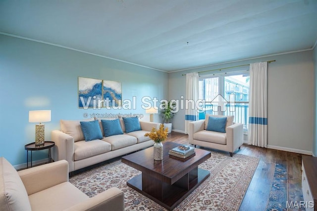 10344 Forest Brook Ln Unit C, Saint Louis, MO 63146 - living room featuring hardwood / wood-style floors and crown molding