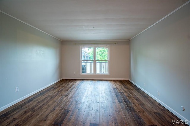 10344 Forest Brook Ln Unit C, Saint Louis, MO 63146 - spare room featuring ornamental molding and dark wood-style floors