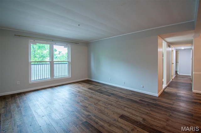 10344 Forest Brook Ln Unit C, Saint Louis, MO 63146 - unfurnished room featuring crown molding and dark wood-style floors