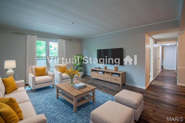 10344 Forest Brook Ln Unit C, Saint Louis, MO 63146 - living room with wood finished floors and ornamental molding