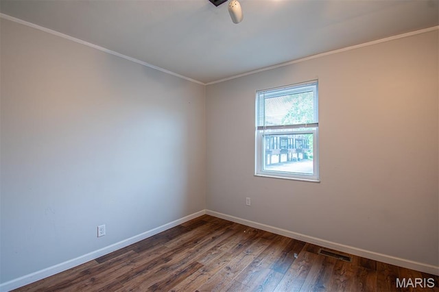 10344 Forest Brook Ln Unit C, Saint Louis, MO 63146 - spare room with dark wood-type flooring and ornamental molding