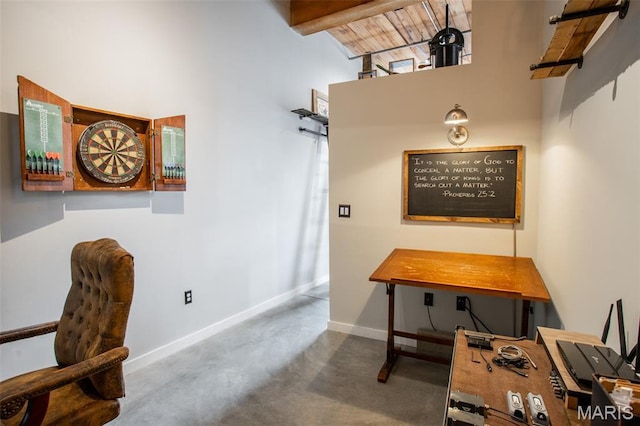 721 17th St Unit 207, Saint Louis, MO 63102 - office with a high ceiling, finished concrete flooring, and beam ceiling