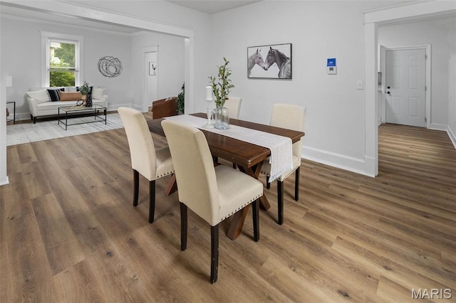 1801 Main St, Alton, IL 62002 - dining area featuring wood finished floors and baseboards