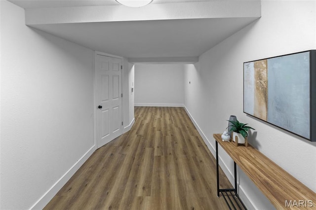1801 Main St, Alton, IL 62002 - hallway with wood finished floors and baseboards