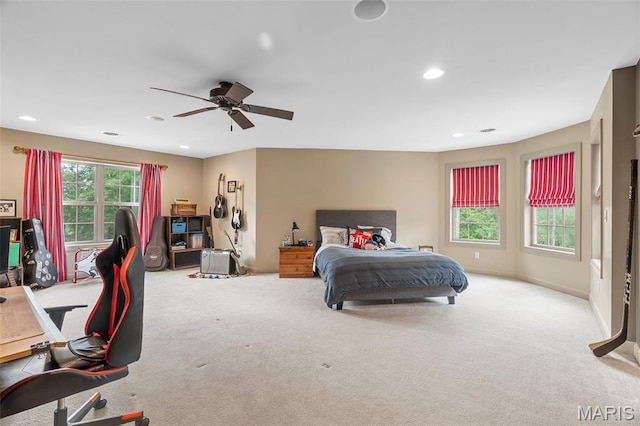701 Crown Pointe Farms, Defiance, MO 63341 - carpeted bedroom featuring recessed lighting and a ceiling fan