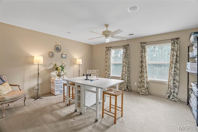 701 Crown Pointe Farms, Defiance, MO 63341 - office featuring light colored carpet and ceiling fan