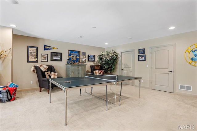 701 Crown Pointe Farms, Defiance, MO 63341 - game room featuring carpet floors and recessed lighting