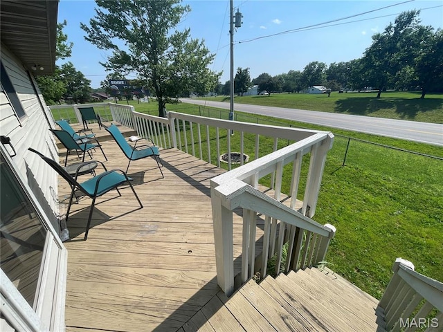 128 Myers St, Licking, MO 65542 - wooden deck featuring a yard