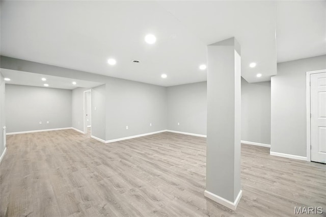 1161 Foxwood Estates Dr, Arnold, MO 63010 - finished basement featuring recessed lighting and light wood-style flooring