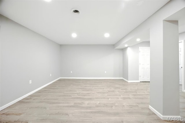 1161 Foxwood Estates Dr, Arnold, MO 63010 - finished below grade area featuring recessed lighting and light wood-style flooring
