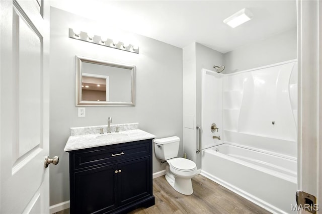1161 Foxwood Estates Dr, Arnold, MO 63010 - bathroom featuring wood finished floors, vanity, and  shower combination