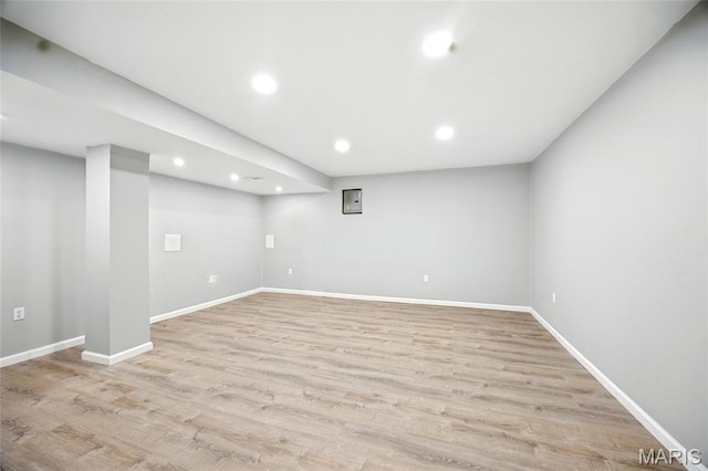 1161 Foxwood Estates Dr, Arnold, MO 63010 - finished basement featuring recessed lighting and light wood-style floors