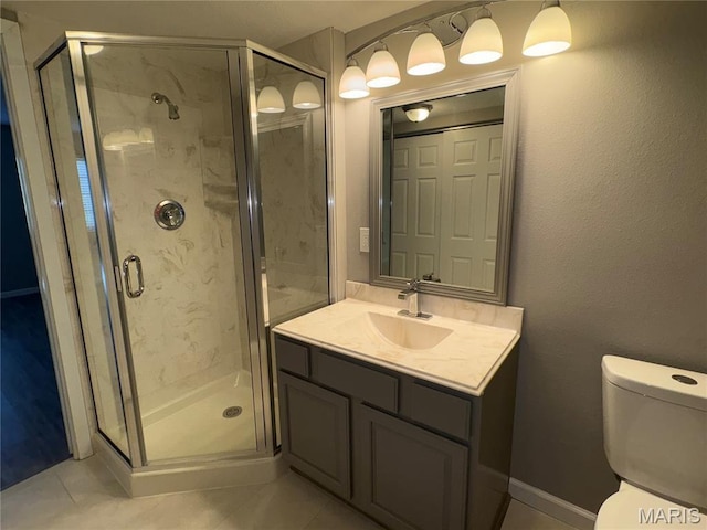1420 Heritage Lndg Unit 107, Saint Charles, MO 63303 - full bathroom with vanity, a shower stall, and tile patterned floors