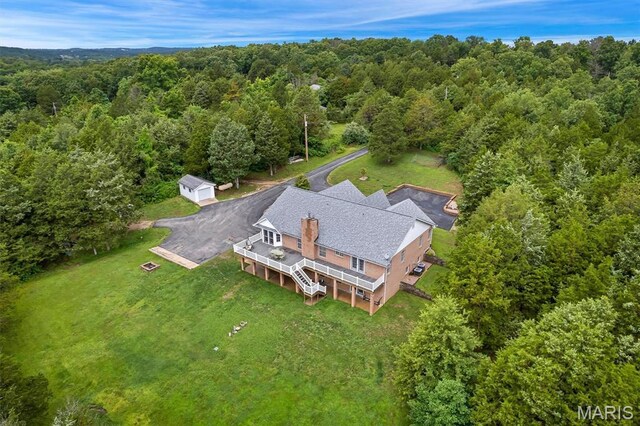 2518 Nike Base Rd, Catawissa, MO 63015 - aerial view of property and surrounding area featuring a forest