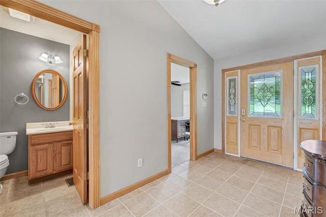 2518 Nike Base Rd, Catawissa, MO 63015 - foyer with vaulted ceiling and light tile patterned flooring