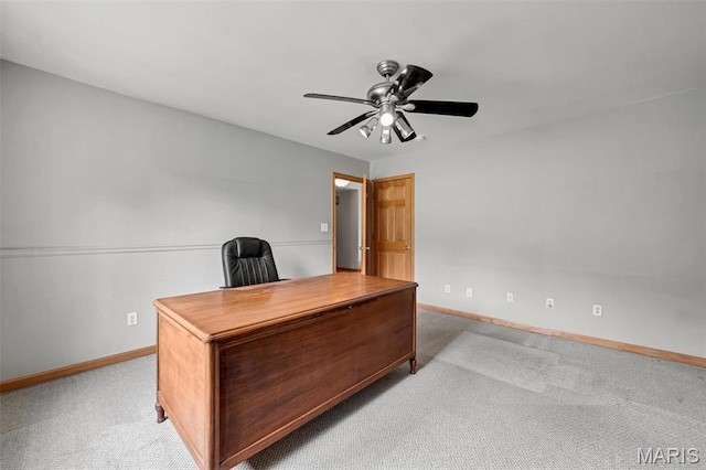 2518 Nike Base Rd, Catawissa, MO 63015 - carpeted home office featuring baseboards and a ceiling fan