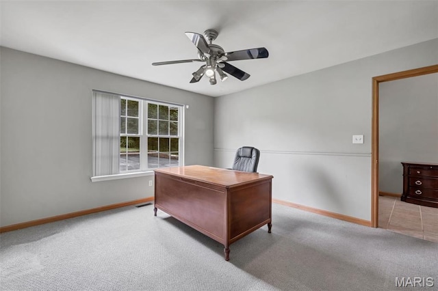 2518 Nike Base Rd, Catawissa, MO 63015 - office featuring a ceiling fan and carpet floors