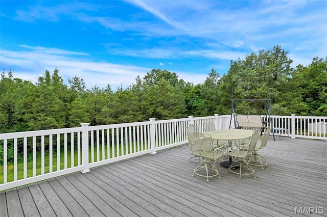 2518 Nike Base Rd, Catawissa, MO 63015 - wooden terrace featuring outdoor dining area