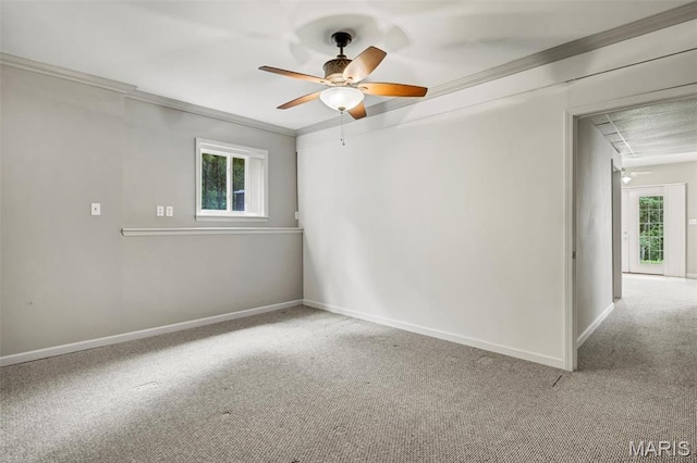 2518 Nike Base Rd, Catawissa, MO 63015 - carpeted spare room featuring healthy amount of natural light, ceiling fan, and ornamental molding