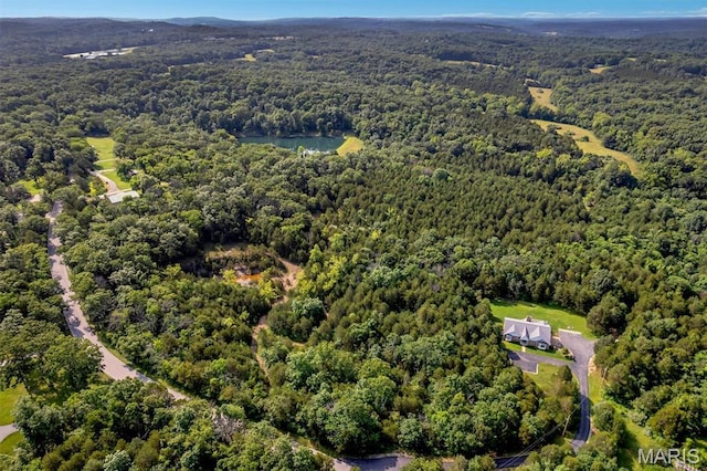 2518 Nike Base Rd, Catawissa, MO 63015 - aerial view of property and surrounding area featuring a heavily wooded area and a large body of water
