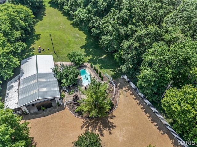 2466 State Road Ff, Eureka, MO 63025 - aerial view of property and surrounding area with a pool area