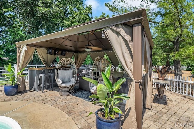 2466 State Road Ff, Eureka, MO 63025 - view of patio featuring a gazebo and a ceiling fan
