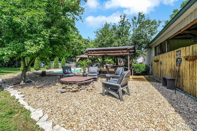 2466 State Road Ff, Eureka, MO 63025 - view of yard featuring a gazebo and an outdoor living space with a fire pit